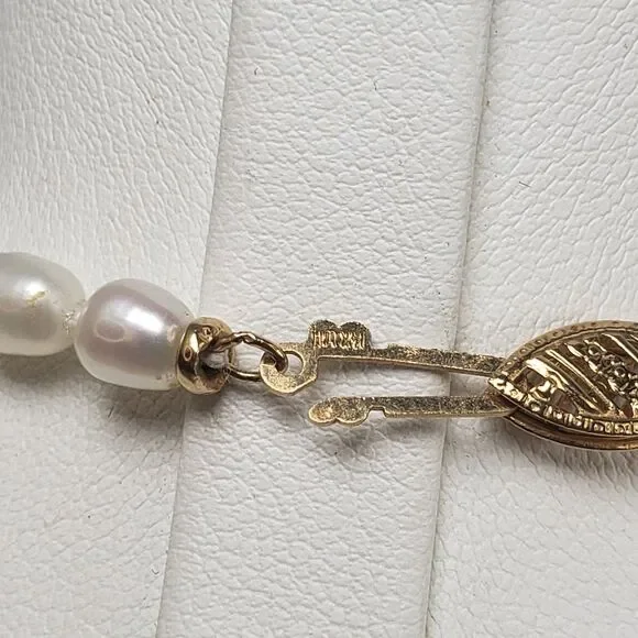 Winterthur Child's Freshwater Pearl Necklace 14k Gold Clasp Women's Pearl Choker